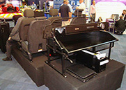 Swivel up drawer and storag area. Reinforced sliding arms.